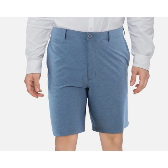 PGA Tour Dobby Mens Moisture Wicking Blue Midi Flat Front 40 NWT - Picture 3 of 4